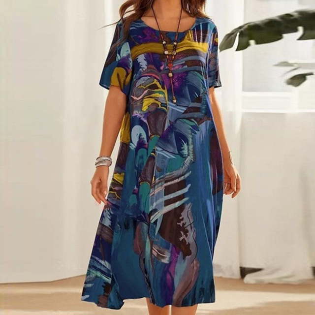 Hildegard | Tropical Print Midi Dress