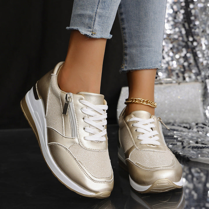 Mila | Metallic Wedge Sneakers