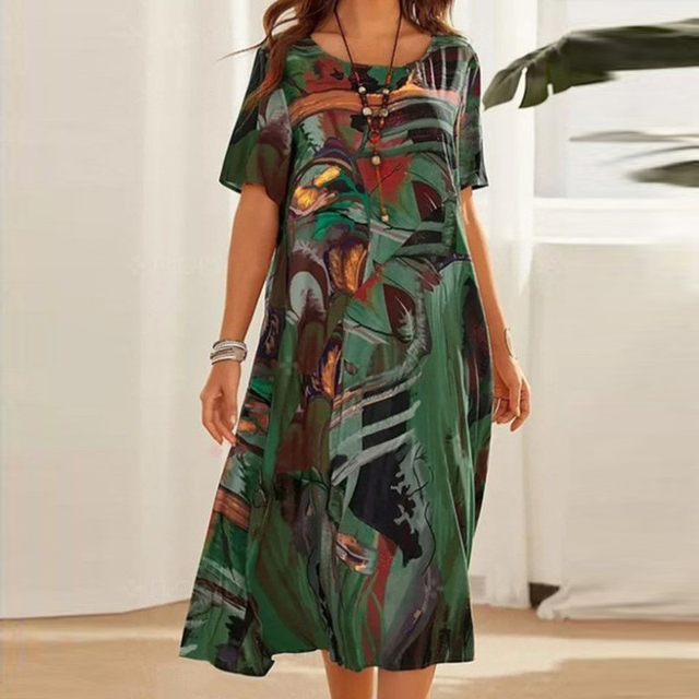 Hildegard | Tropical Print Midi Dress