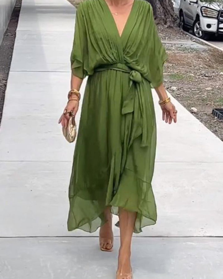 Estrella | Olive Green Wrap Dress