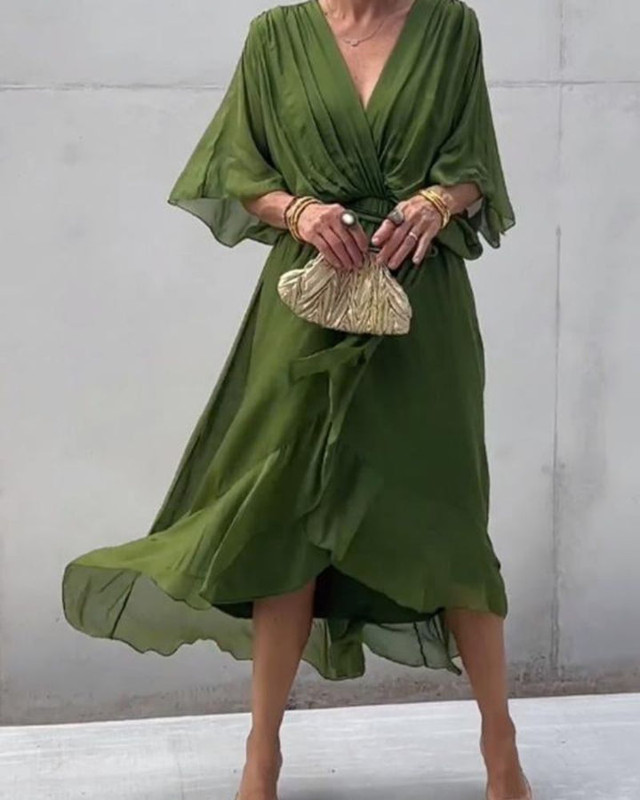 Estrella | Olive Green Wrap Dress