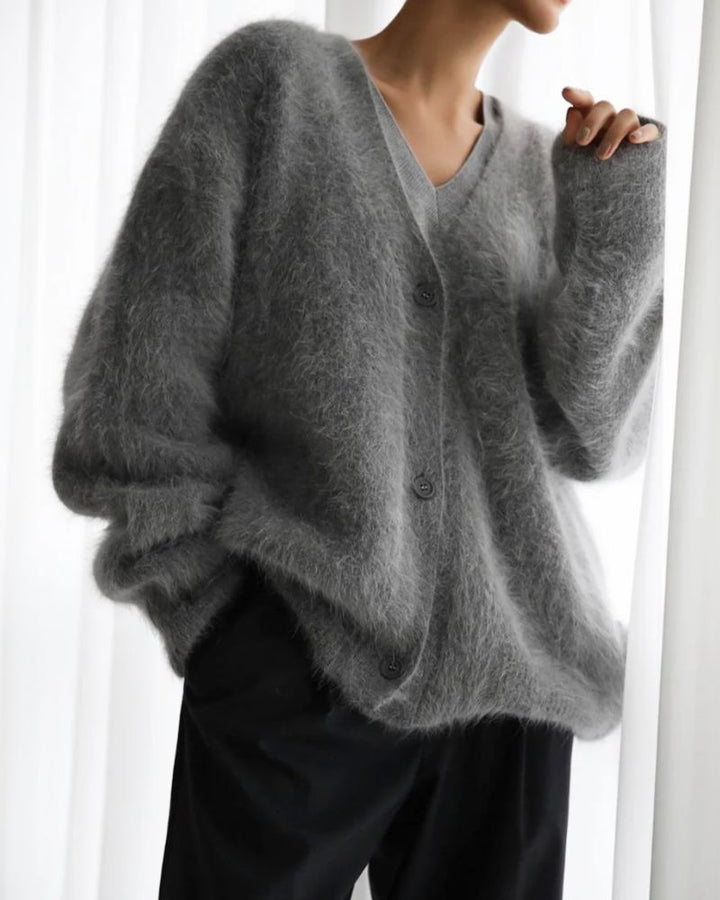 Amara | Fuzzy Knit Cardigan