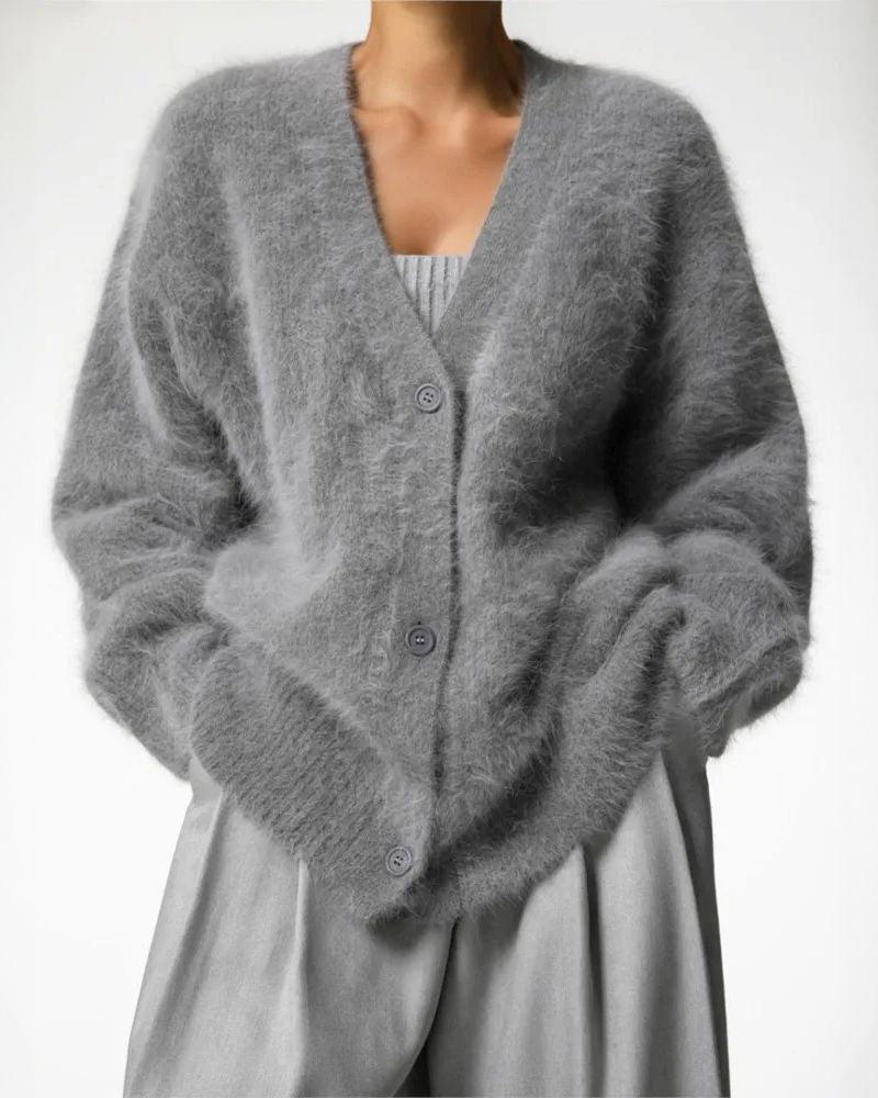 Amara | Fuzzy Knit Cardigan