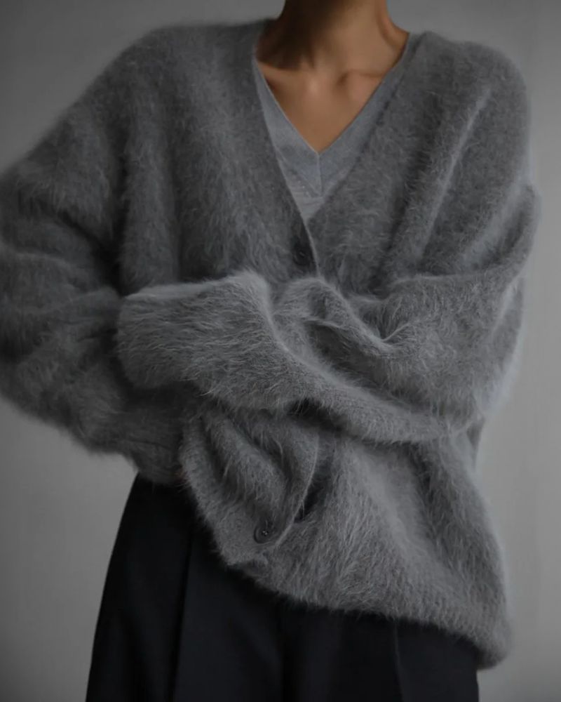 Amara | Fuzzy Knit Cardigan