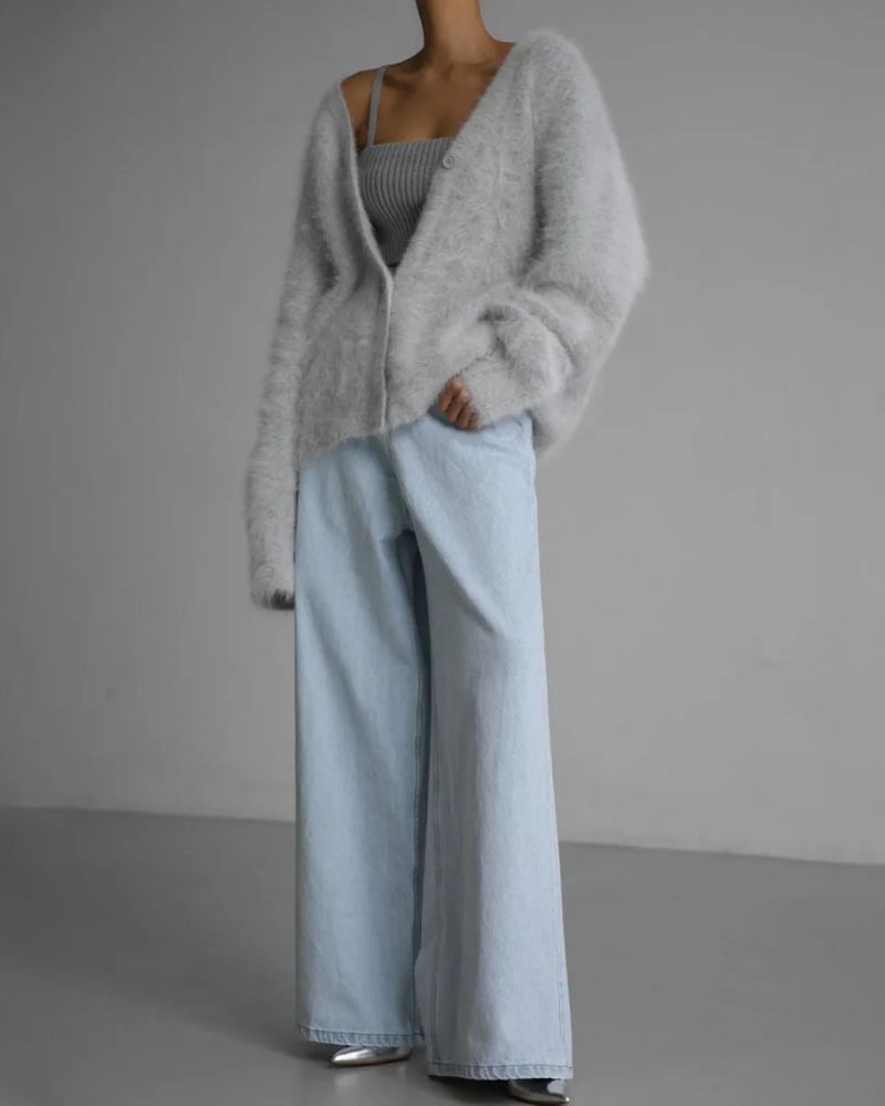 Amara | Fuzzy Knit Cardigan