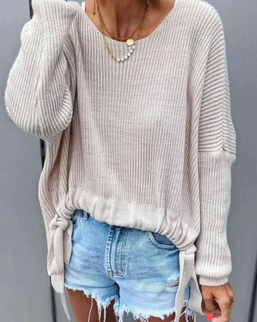 Mira | Tie-Hem Knit Sweater