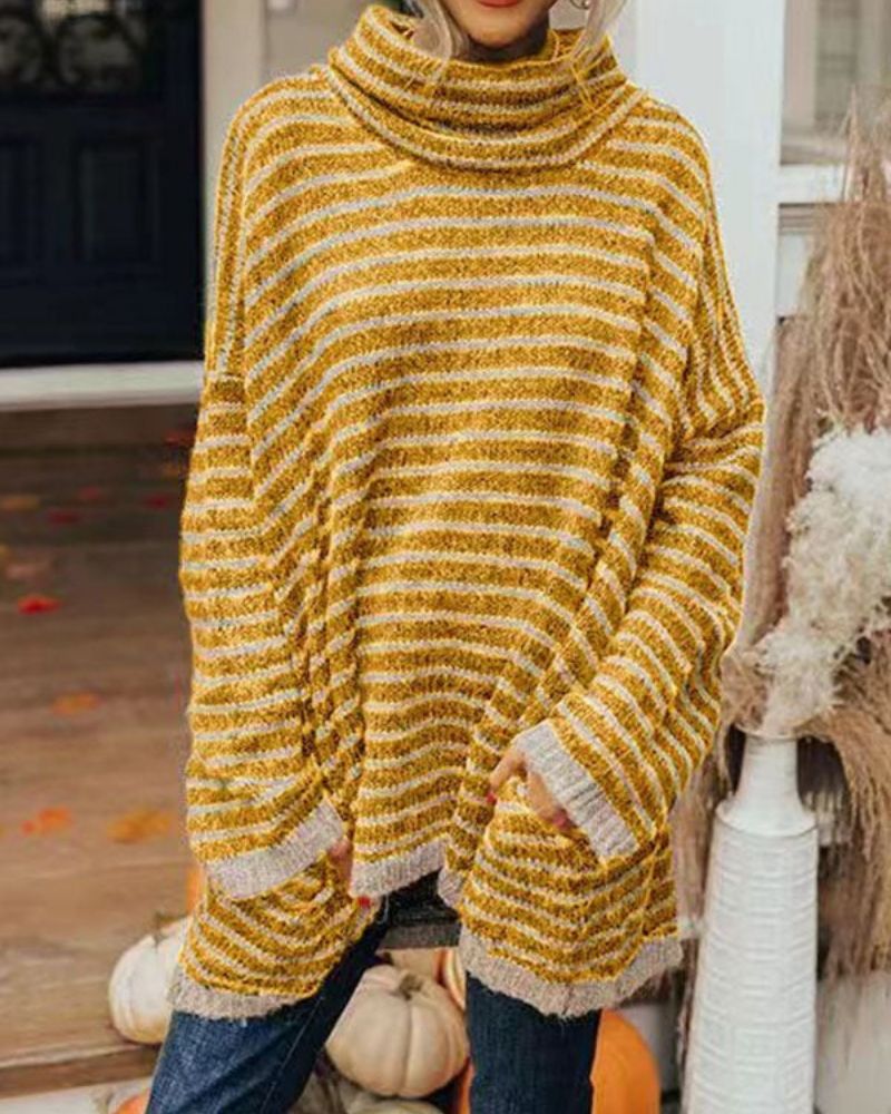 Marigold | Striped Knit Poncho