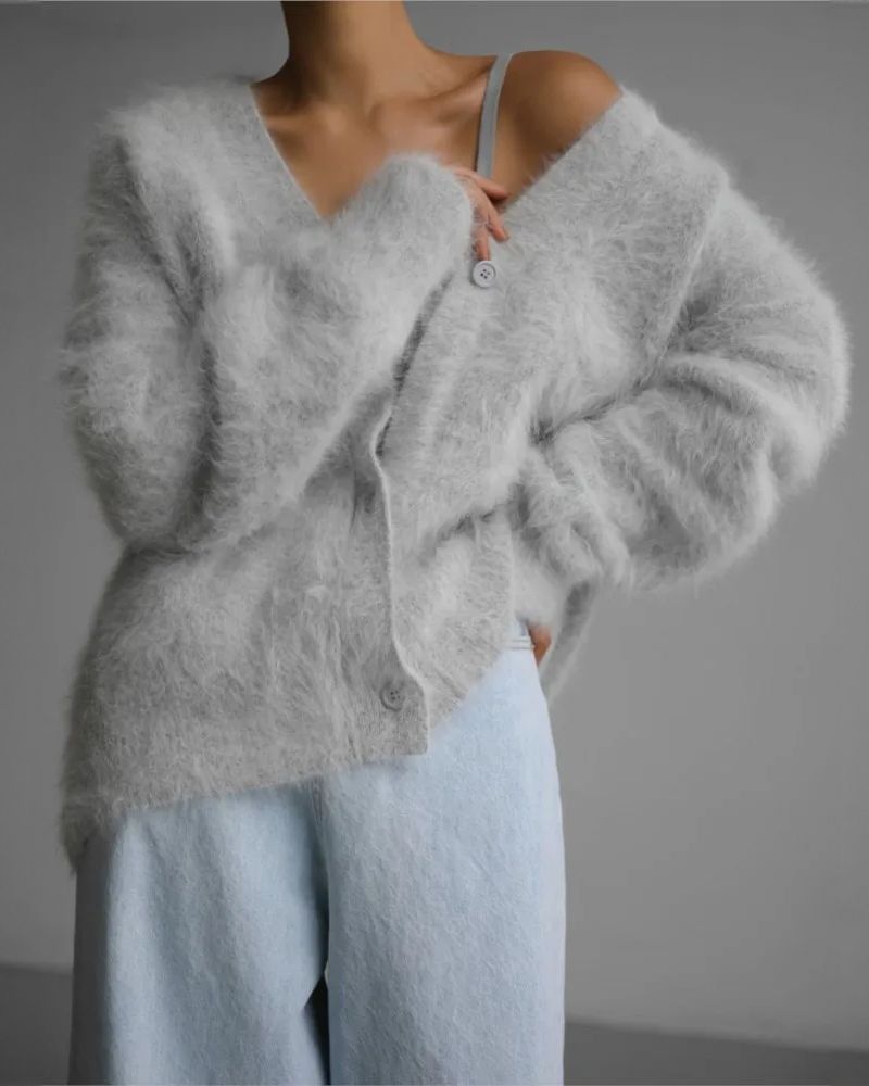 Amara | Fuzzy Knit Cardigan