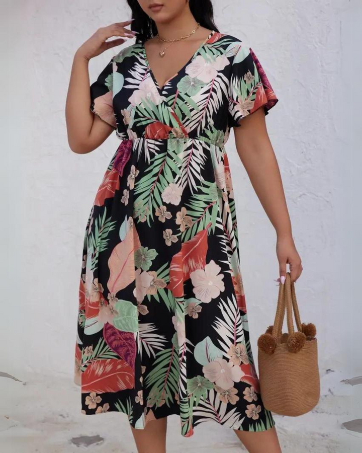 Kyra | Tropical Midi Dress