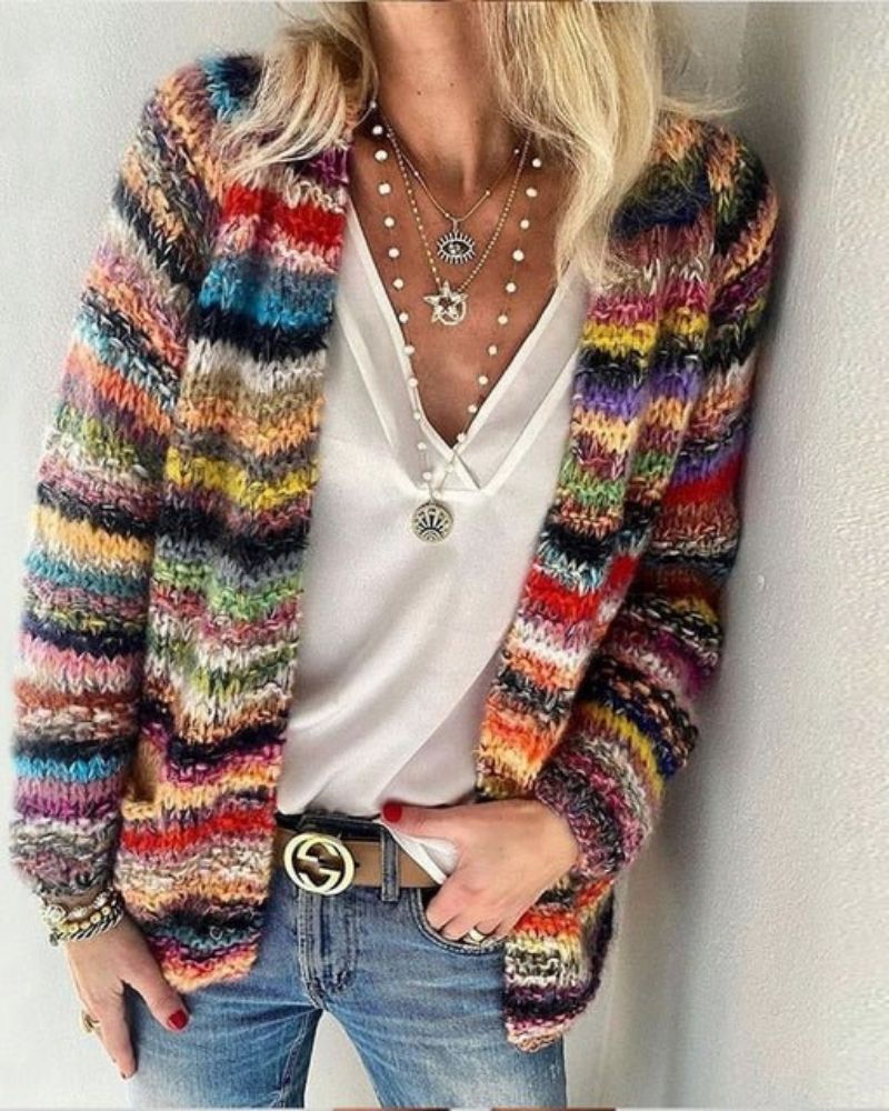 Luna | Rainbow Knit Cardigan