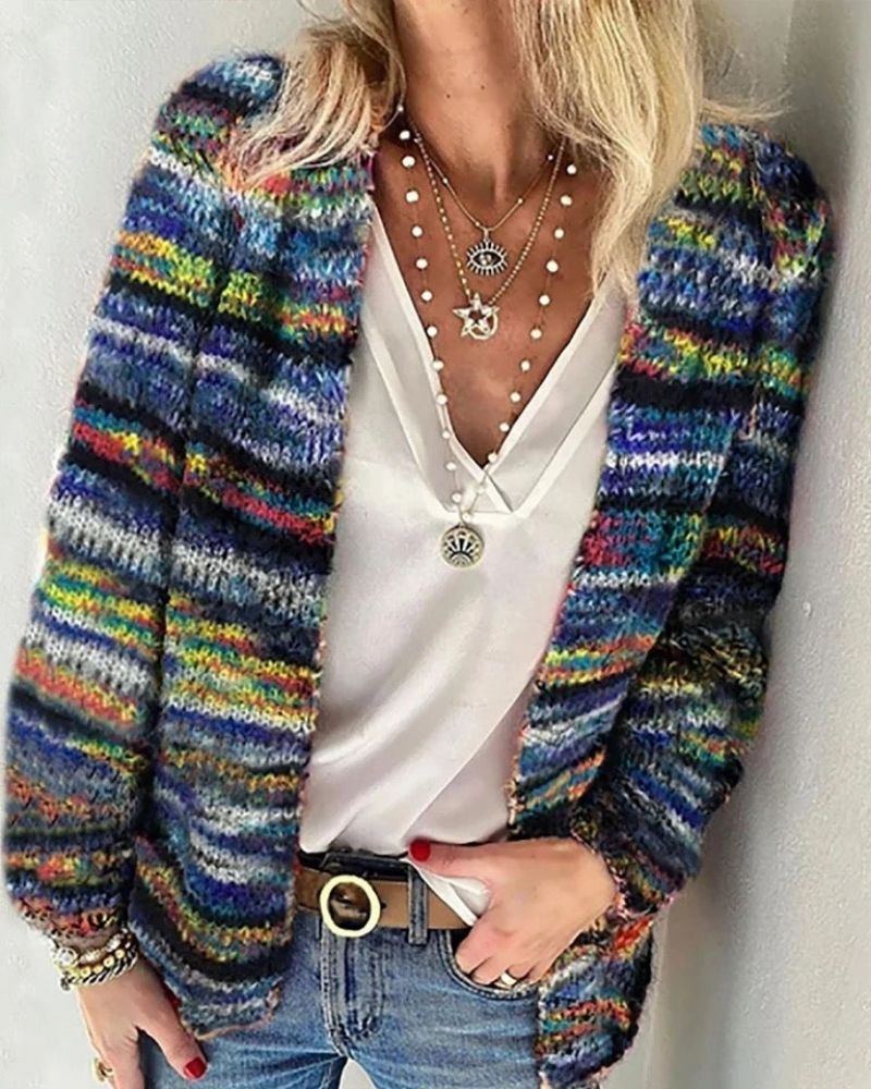 Luna | Rainbow Knit Cardigan