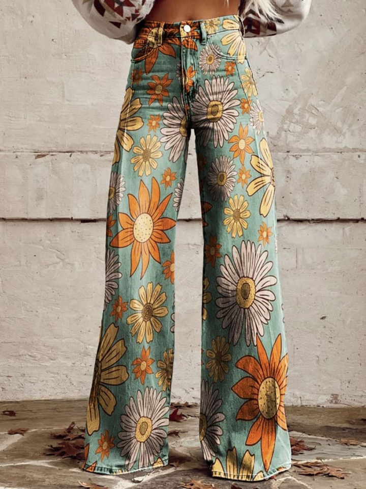 Marigold | Vintage Floral Wide-Leg Jeans