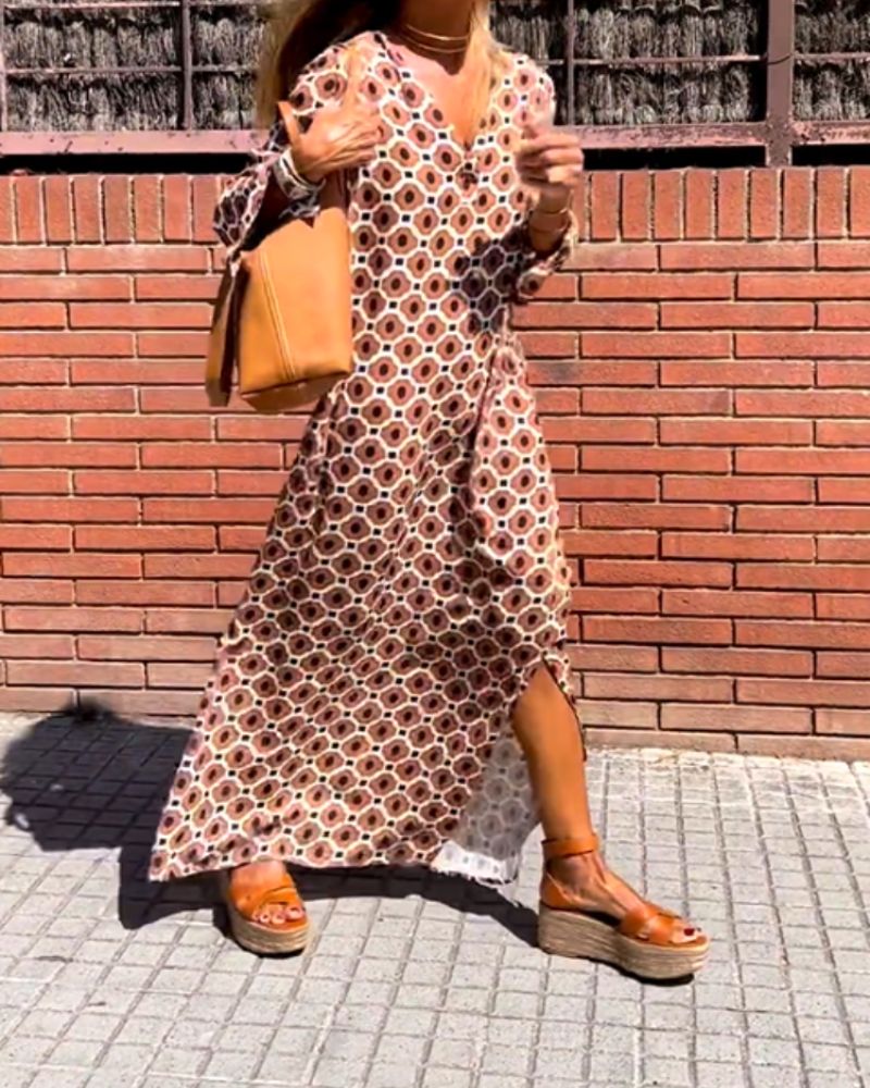 Fiorella | Retro Print Maxi Dress