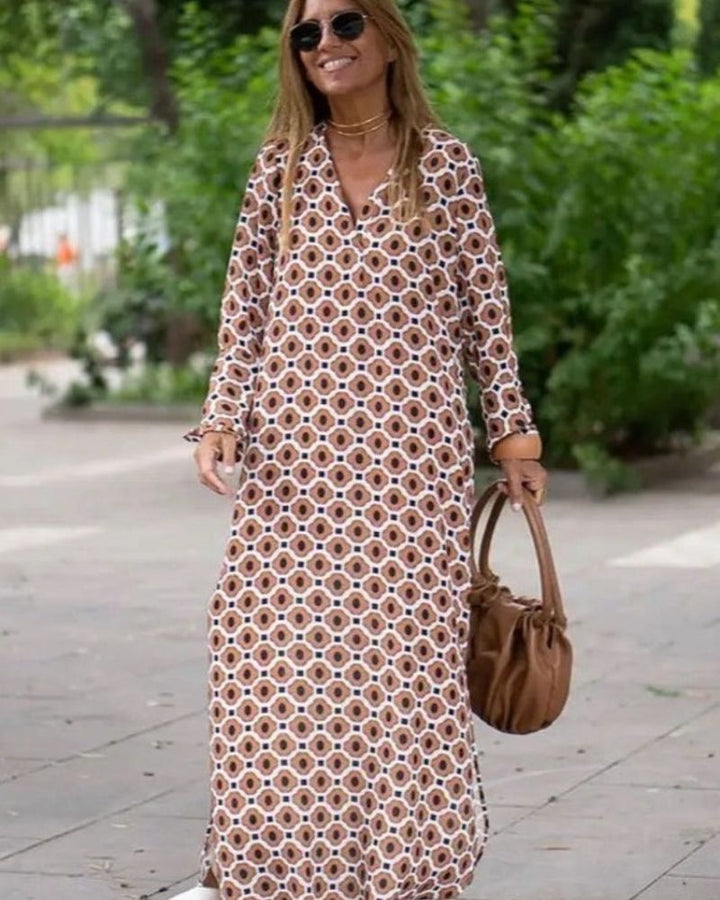 Fiorella | Retro Print Maxi Dress