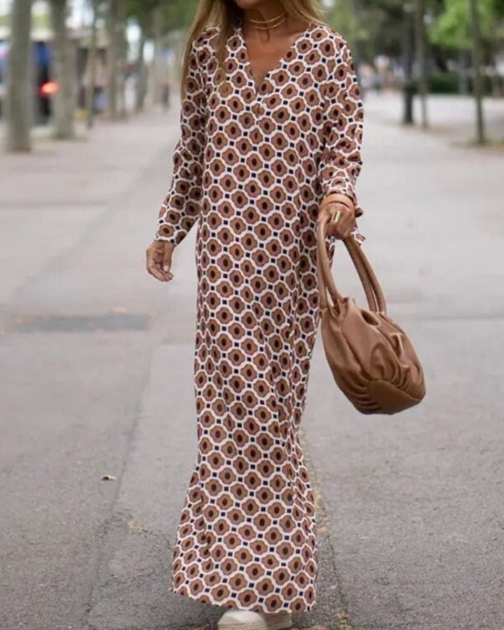 Fiorella | Retro Print Maxi Dress