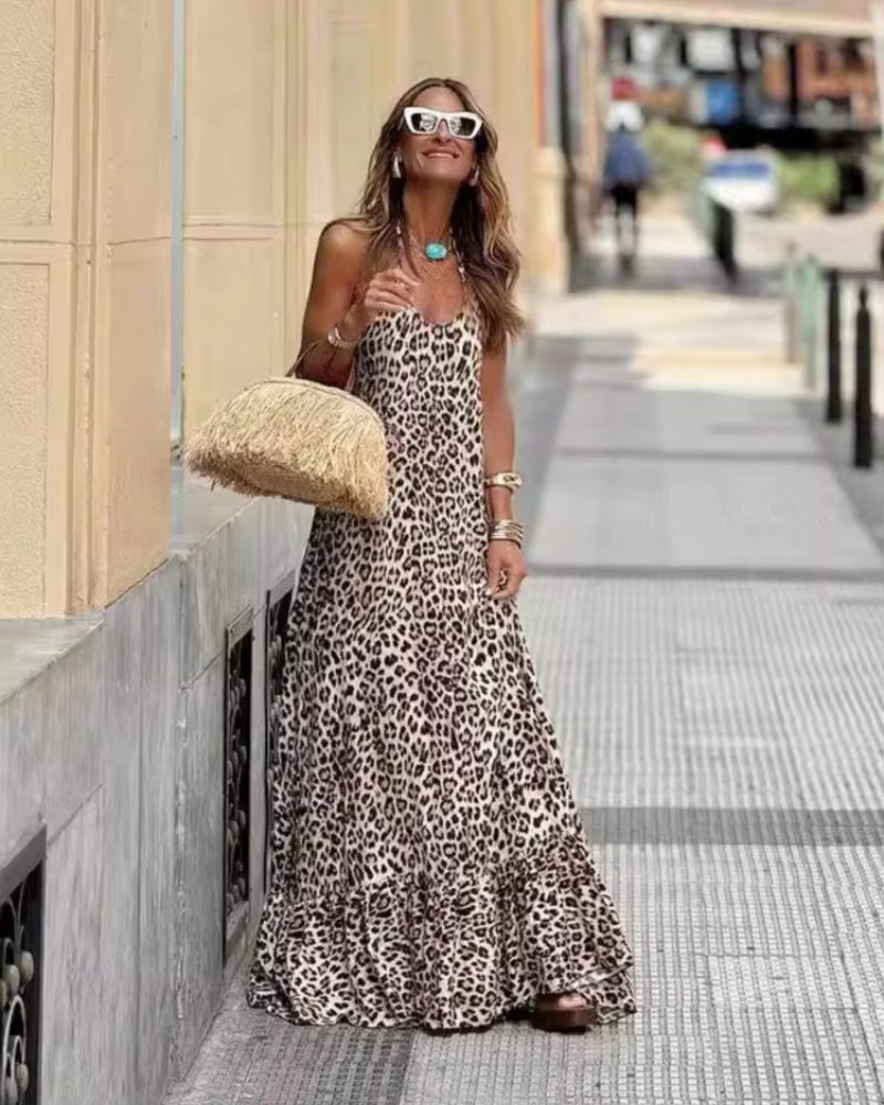 Sabrina | Leopard Print Maxi Dress