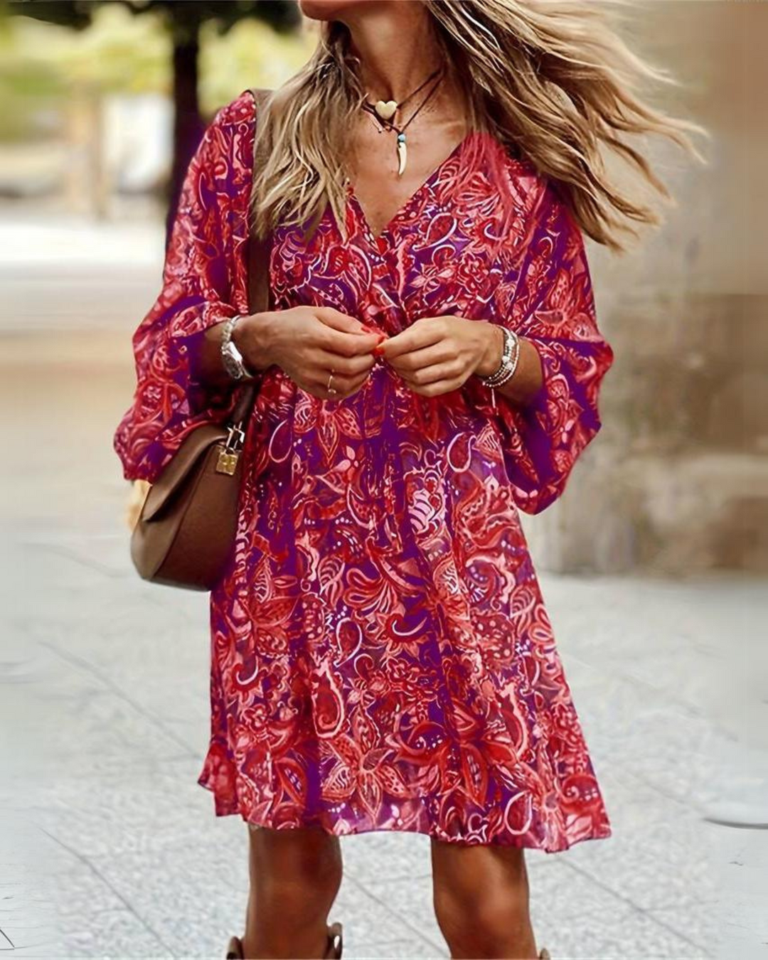 Ginevra | Boho Paisley Mini Dress