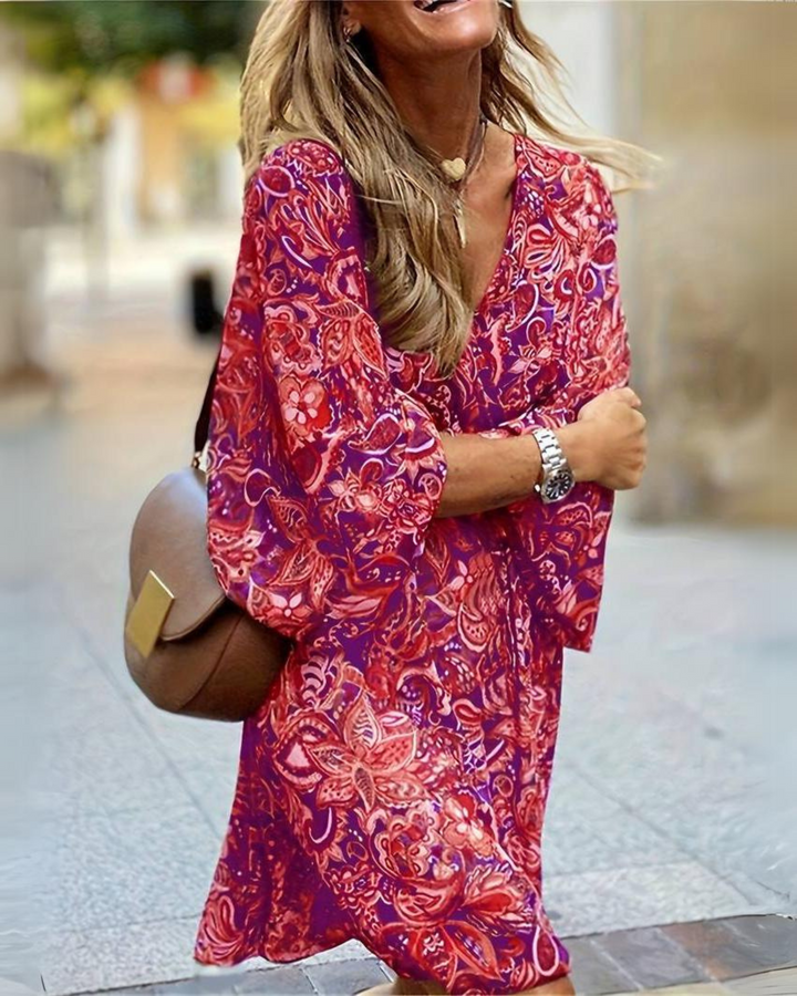 Ginevra | Boho Paisley Mini Dress