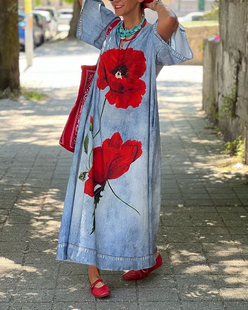 Persephone | Poppy Print Maxi Dress