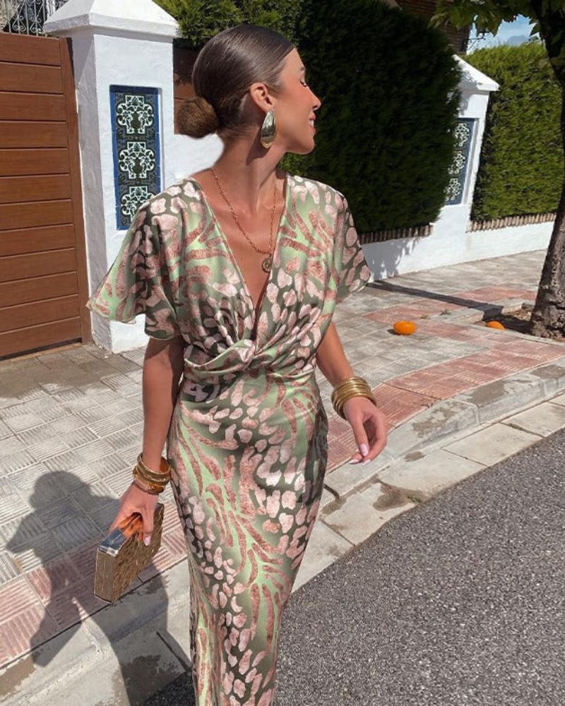 Salma | Satin Wrap Maxi Dress