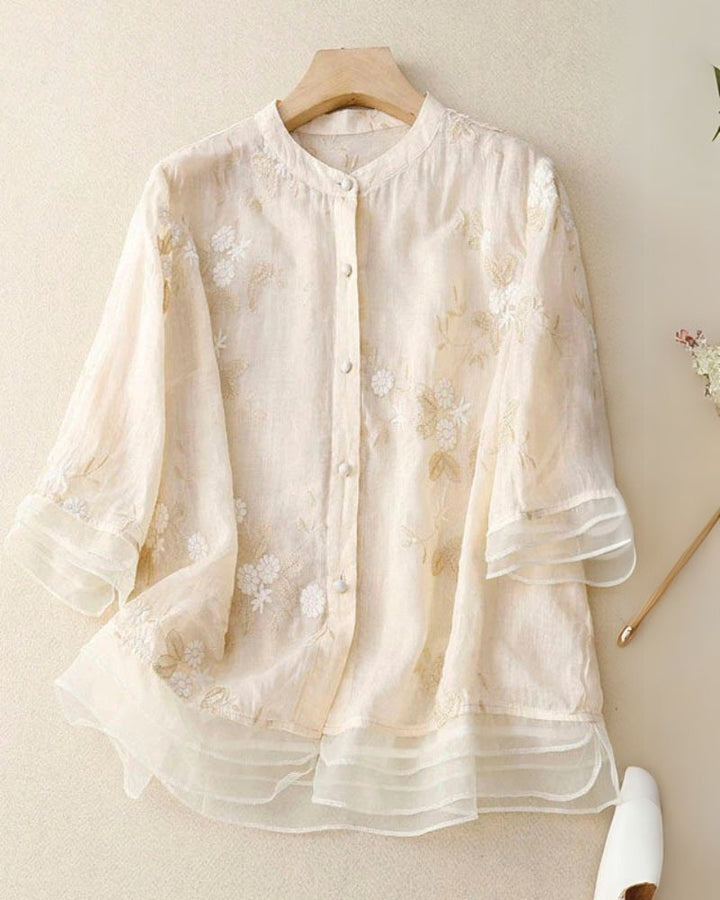 Lily | Sheer Floral Blouse