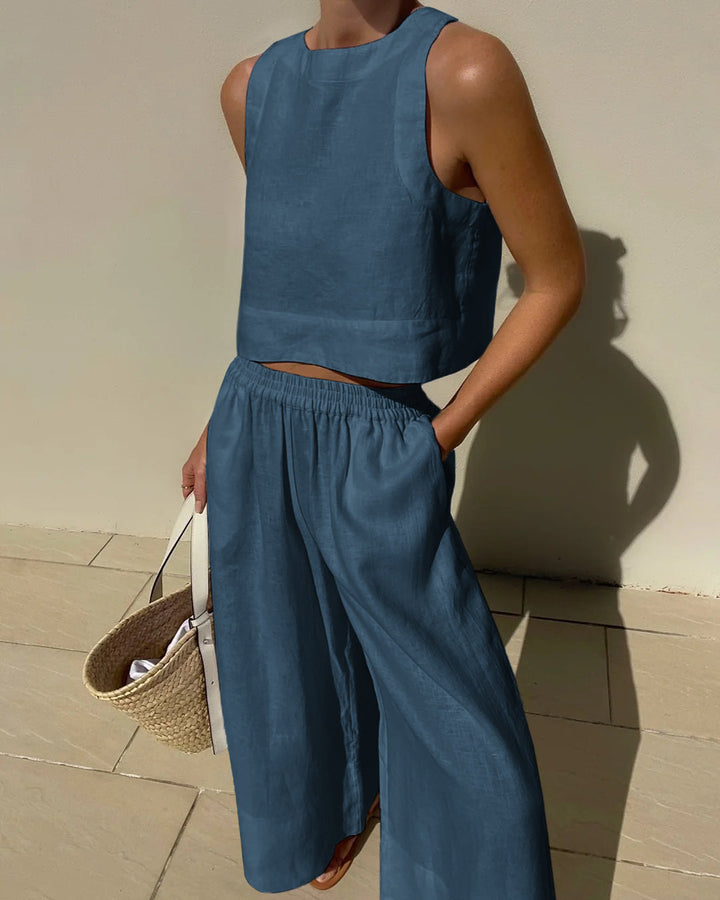 Sienna | Linen Wide-Leg Set