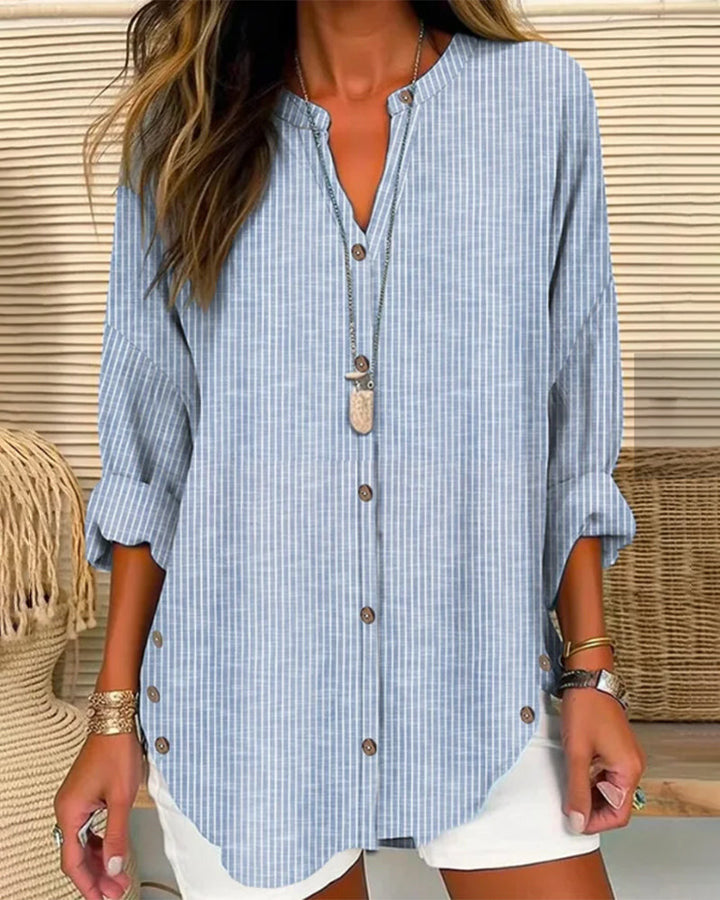 Skylar | Striped Button-Up Tunic