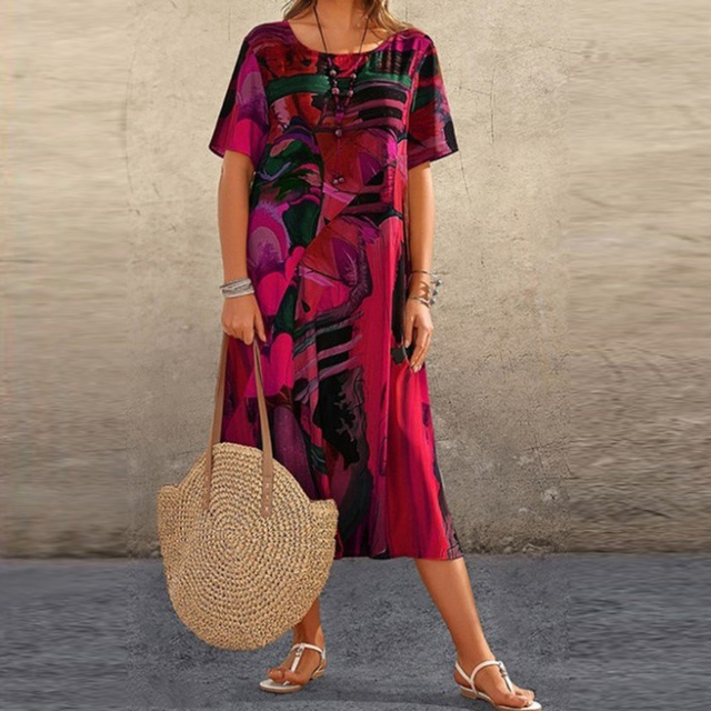 Hildegard | Tropical Print Midi Dress