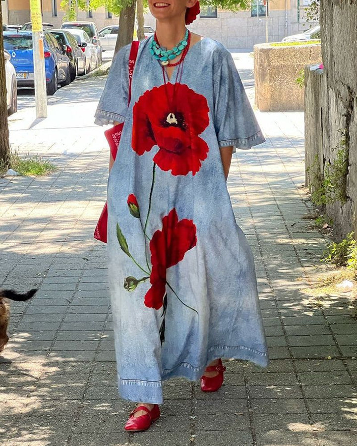 Persephone | Poppy Print Maxi Dress