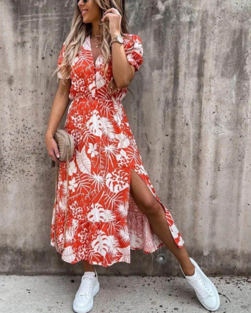 Delphine | Tropical Midi Dress