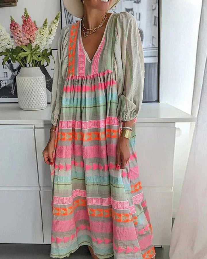 Marcella | Boho Striped Dress