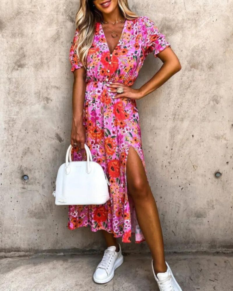 Delphine | Tropical Midi Dress