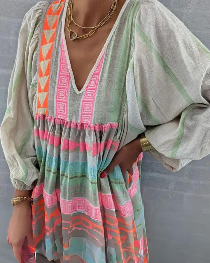 Marcella | Boho Striped Dress