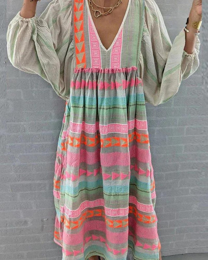 Marcella | Boho Striped Dress