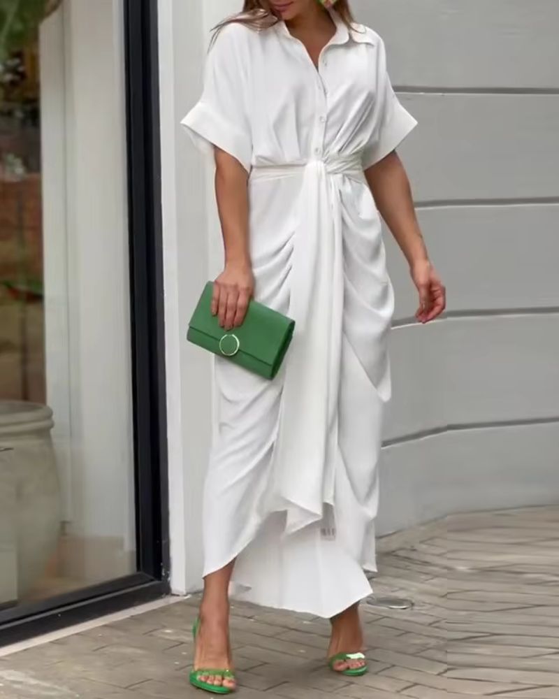 Giselle | Draped Shirt Dress