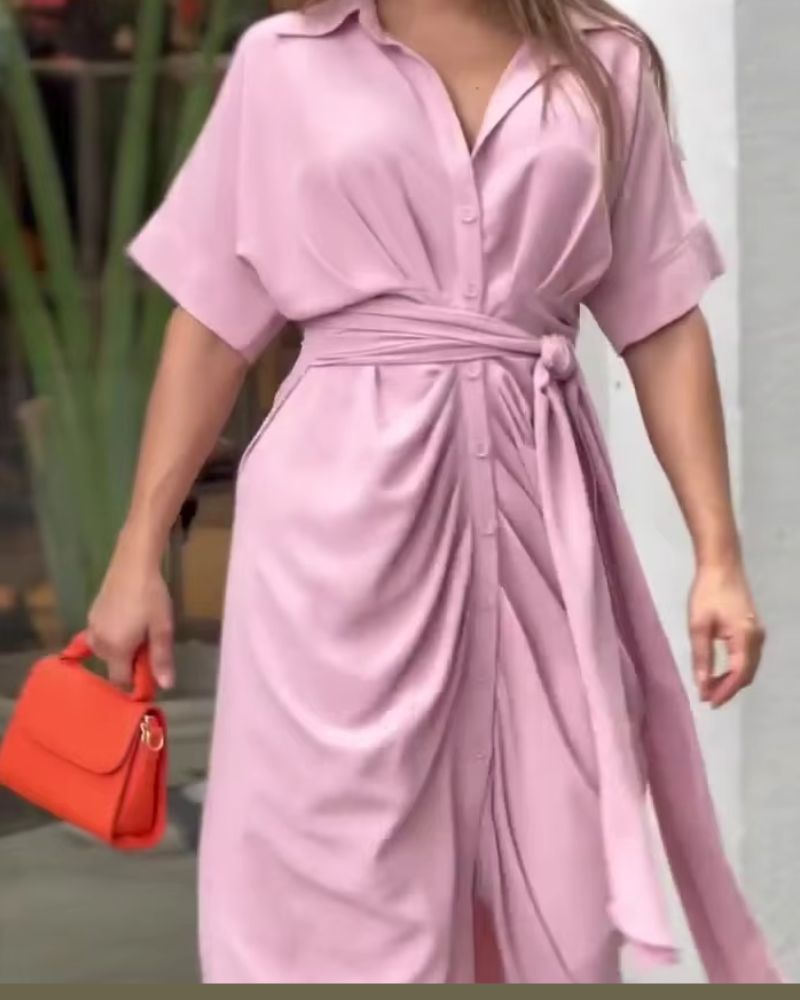 Giselle | Draped Shirt Dress