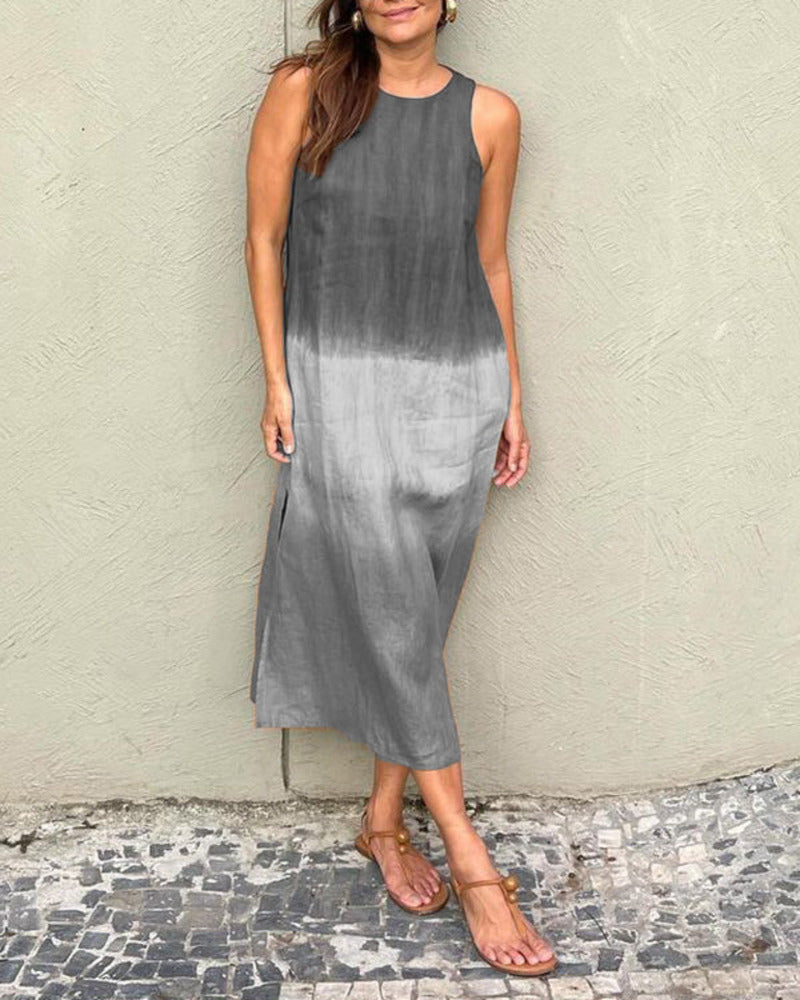 Serena | Ombre Linen Midi Dress