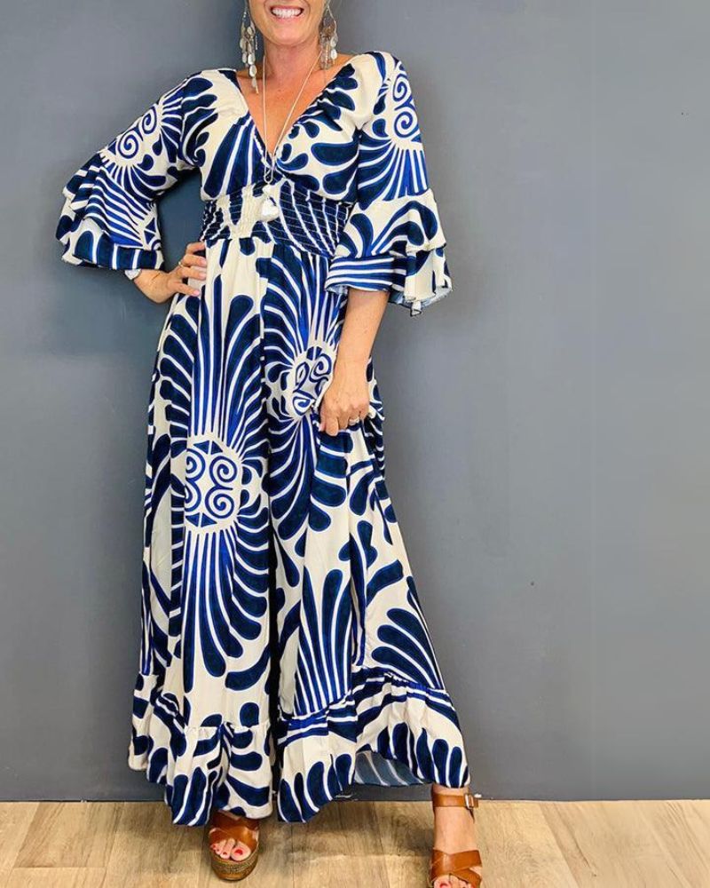 Donatella | Abstract Print Maxi Dress