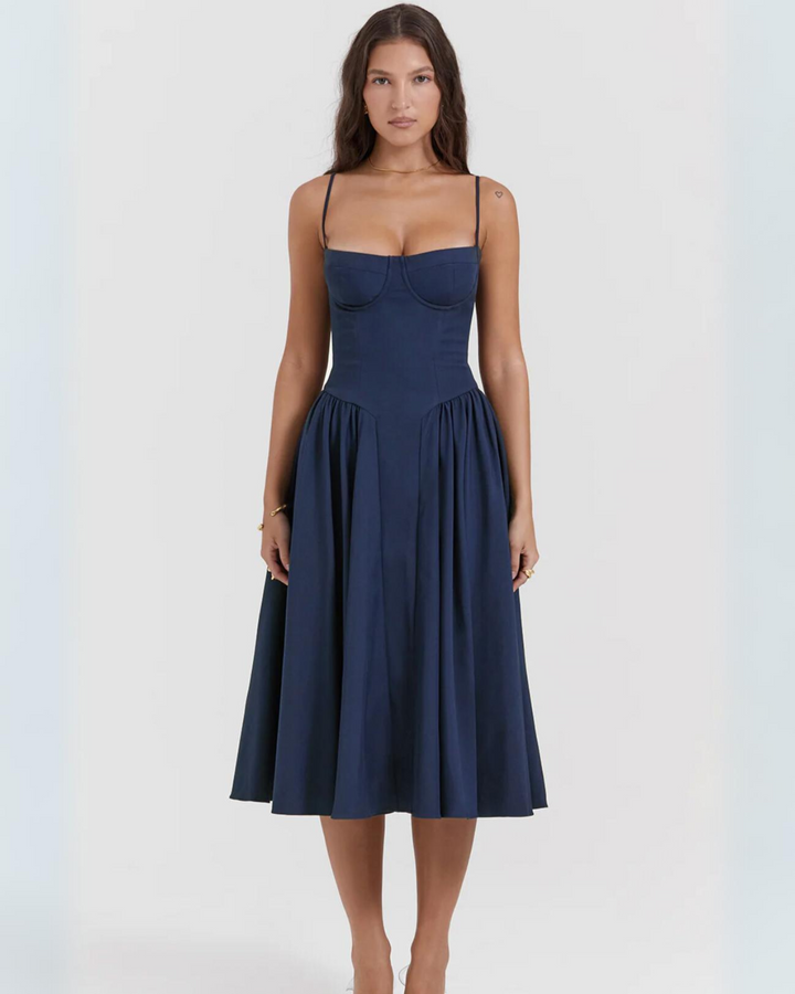 Giovanna | Navy Fit &amp; Flare Dress