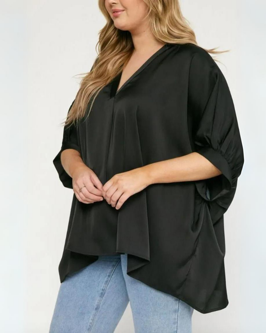 Juliette | Satin Draped Blouse