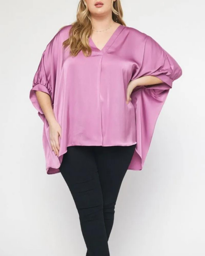 Juliette | Satin Draped Blouse