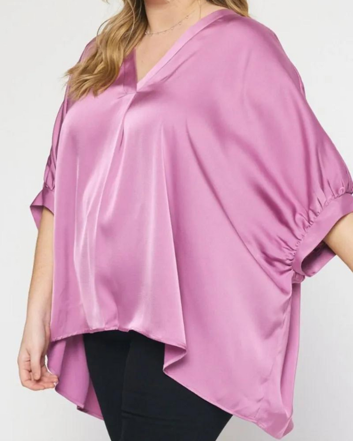 Juliette | Satin Draped Blouse