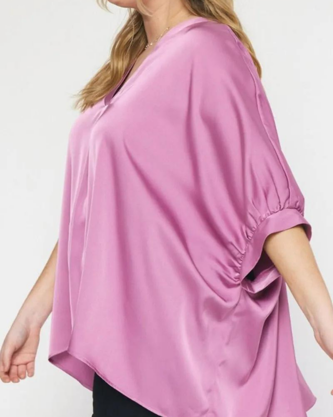 Juliette | Satin Draped Blouse