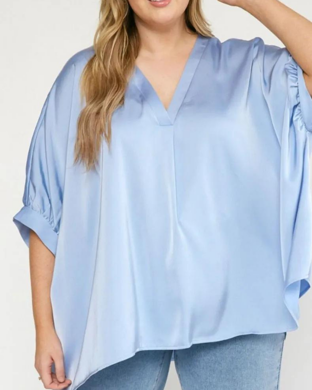 Juliette | Satin Draped Blouse