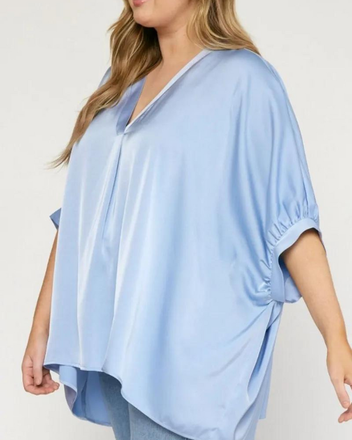 Juliette | Satin Draped Blouse