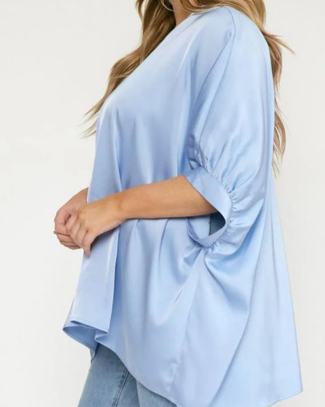 Juliette | Satin Draped Blouse