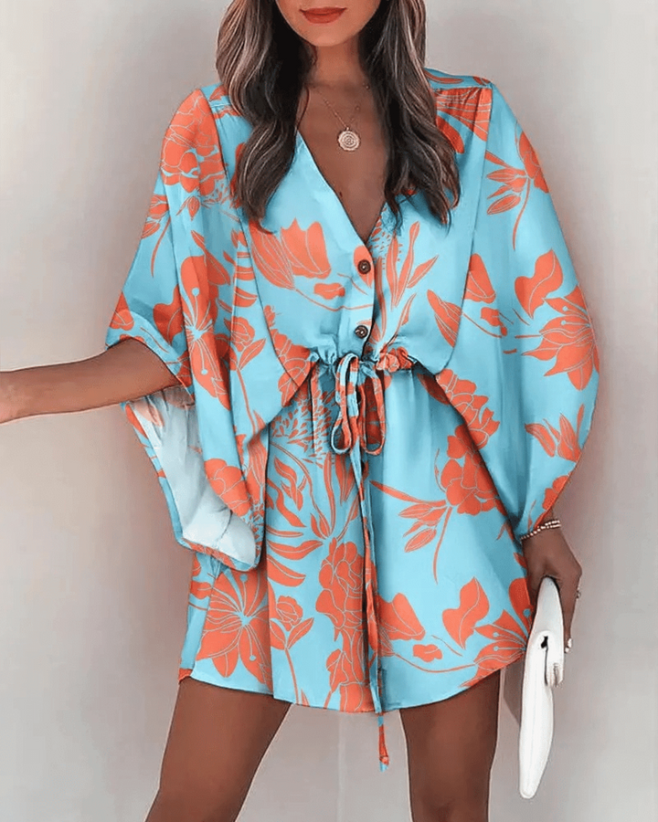 Martina | Tropical Print Button-Up Set