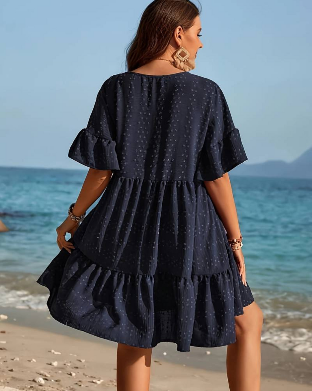 Isabetta | Navy Tiered Beach Dress