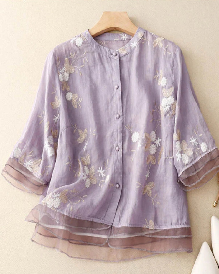 Lily | Sheer Floral Blouse