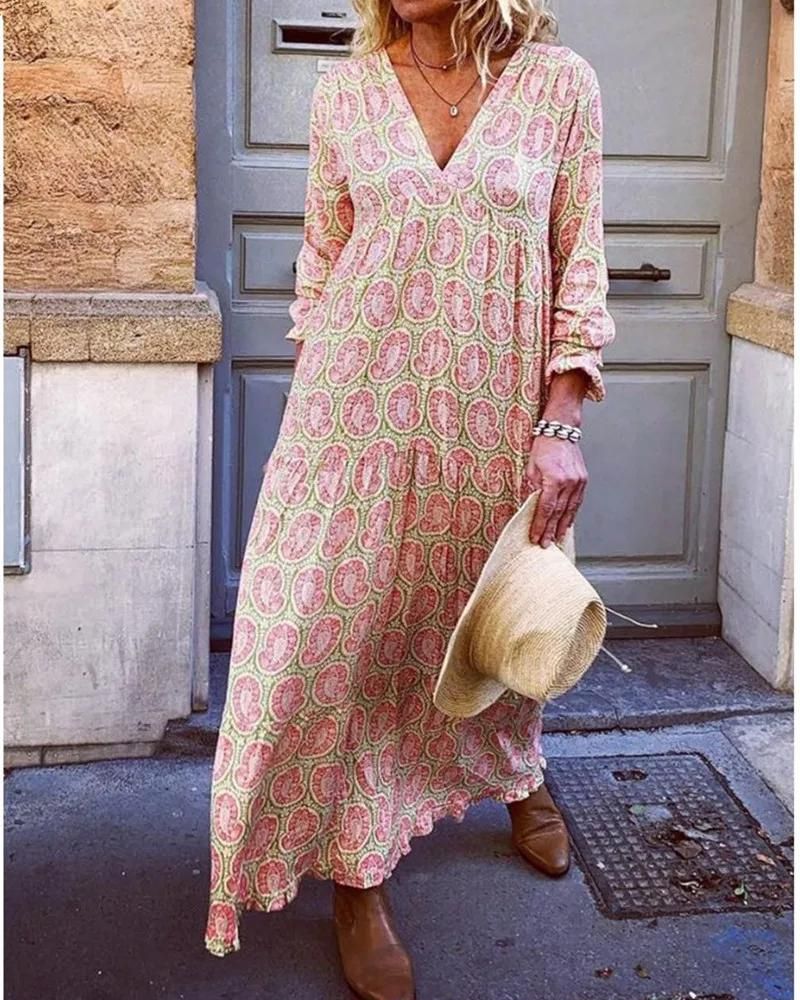 Floriane | Paisley Print Maxi Dress